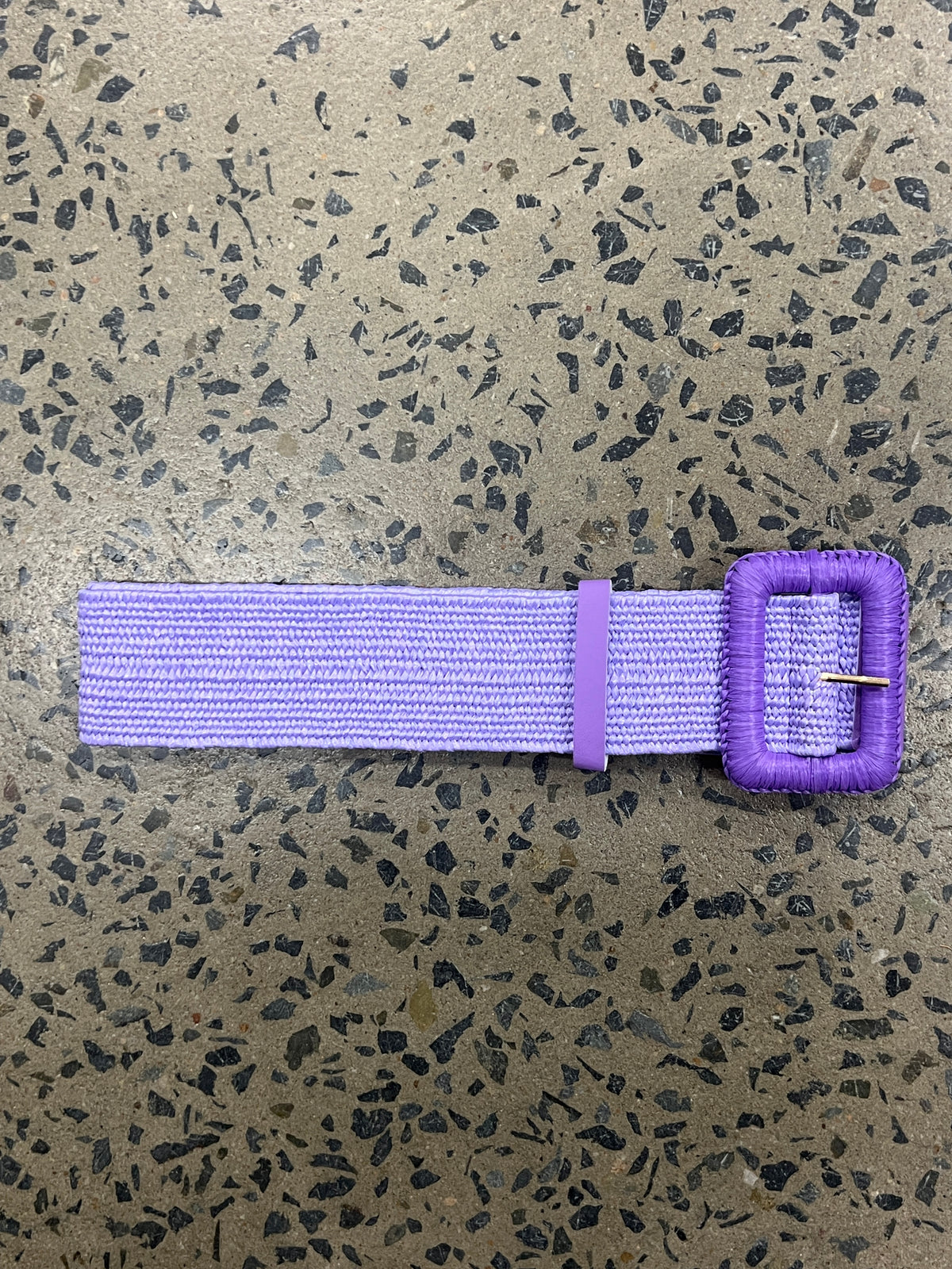 Boutique Belt - Straw Buckle (Purple)