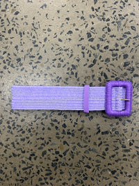 Boutique Belt - Straw Buckle (Purple)