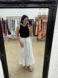 Coco - White Denim Skirt