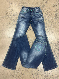 Cowgirl Tuff Jeans - Turquoise Hurricane Bootcut