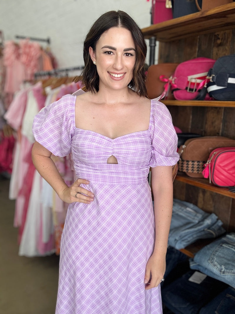 Maysie Dress - Lilac Check