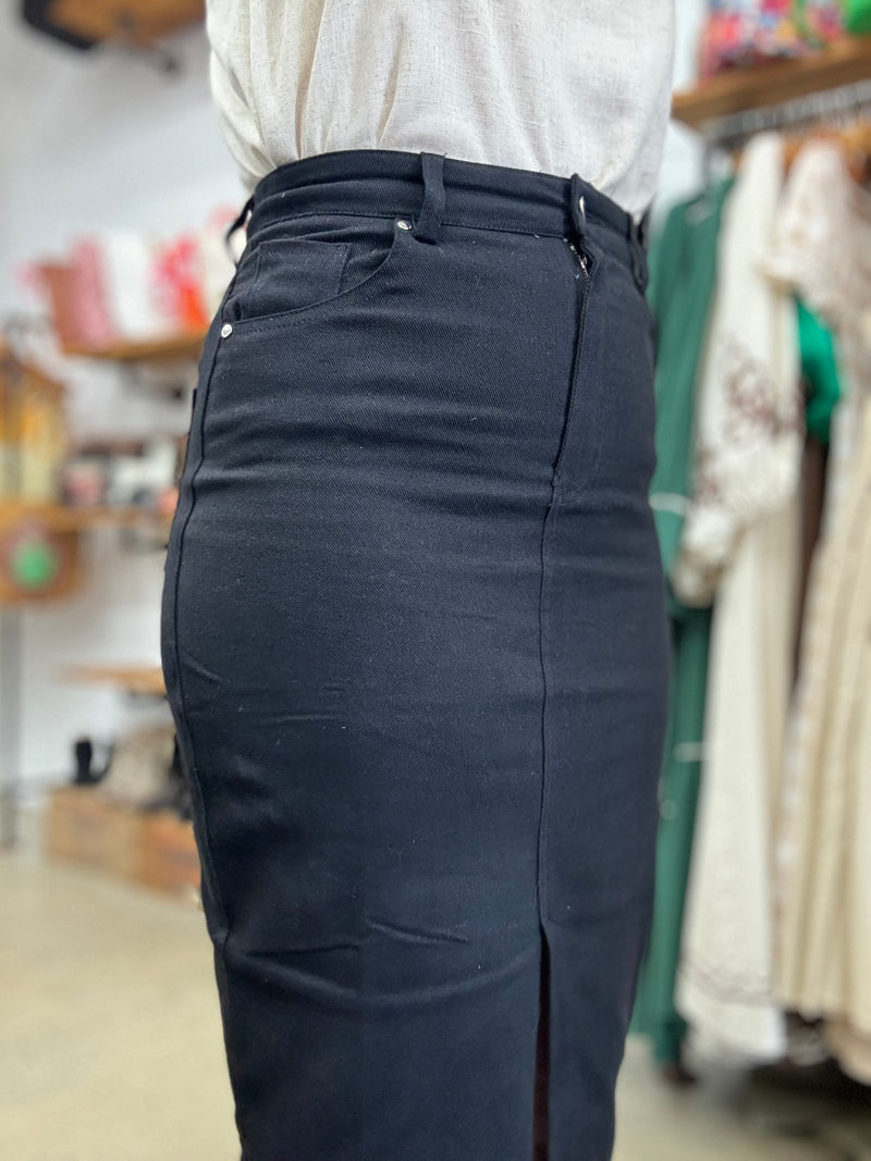 Eliza - Denim Skirt Black