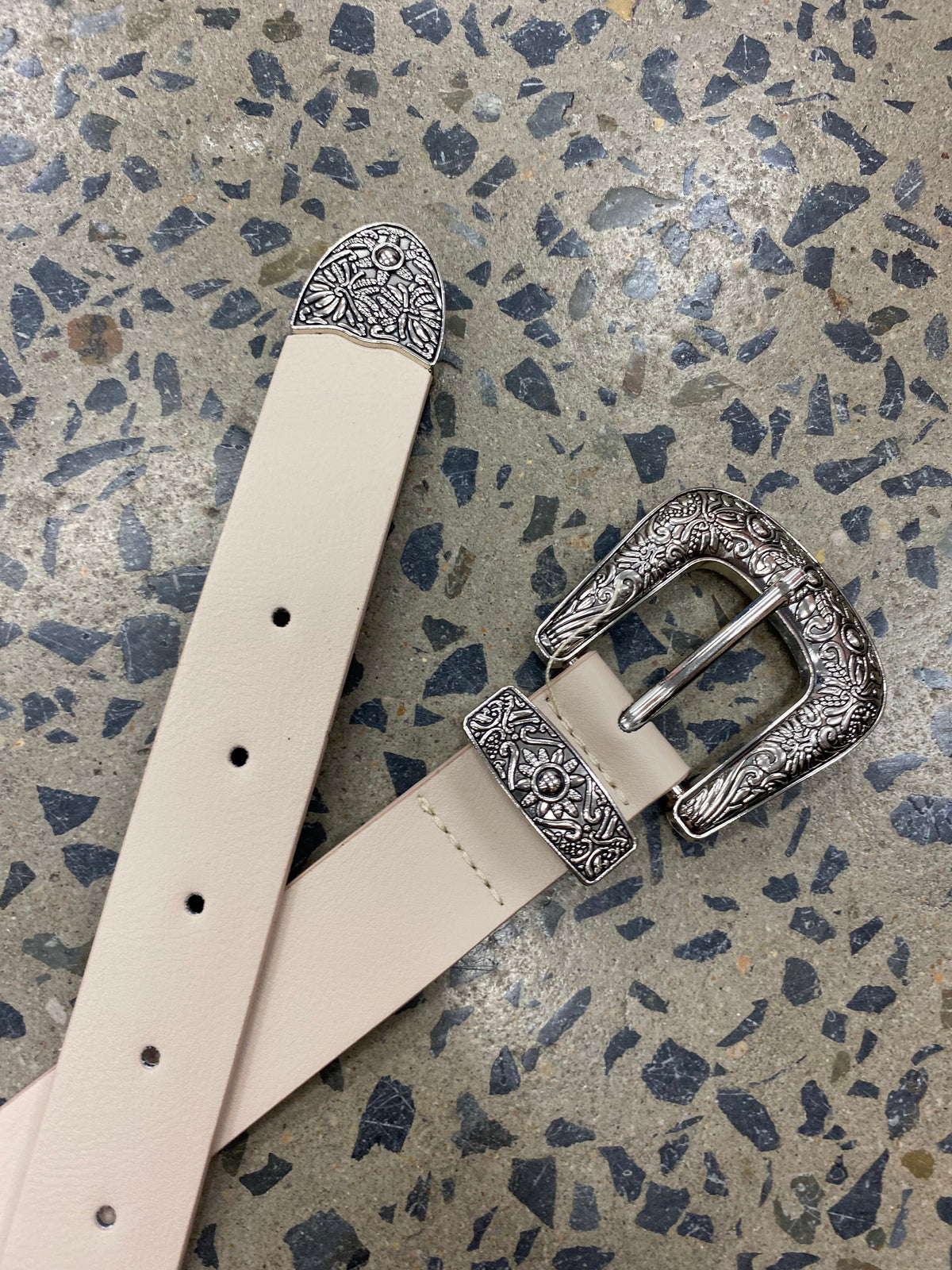 Bonnie Western Belt - Cream