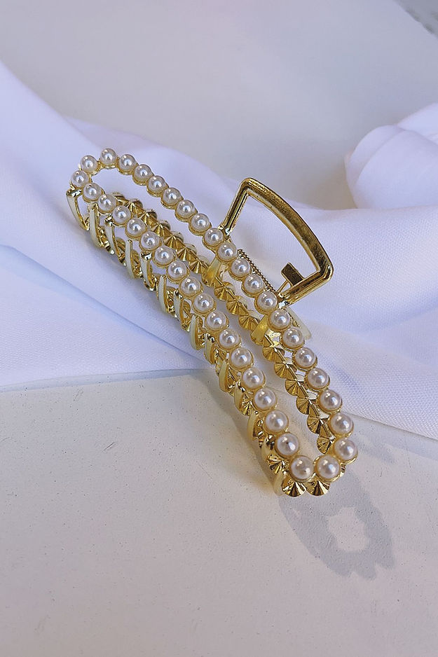 Claw Clip - Gold Pearl