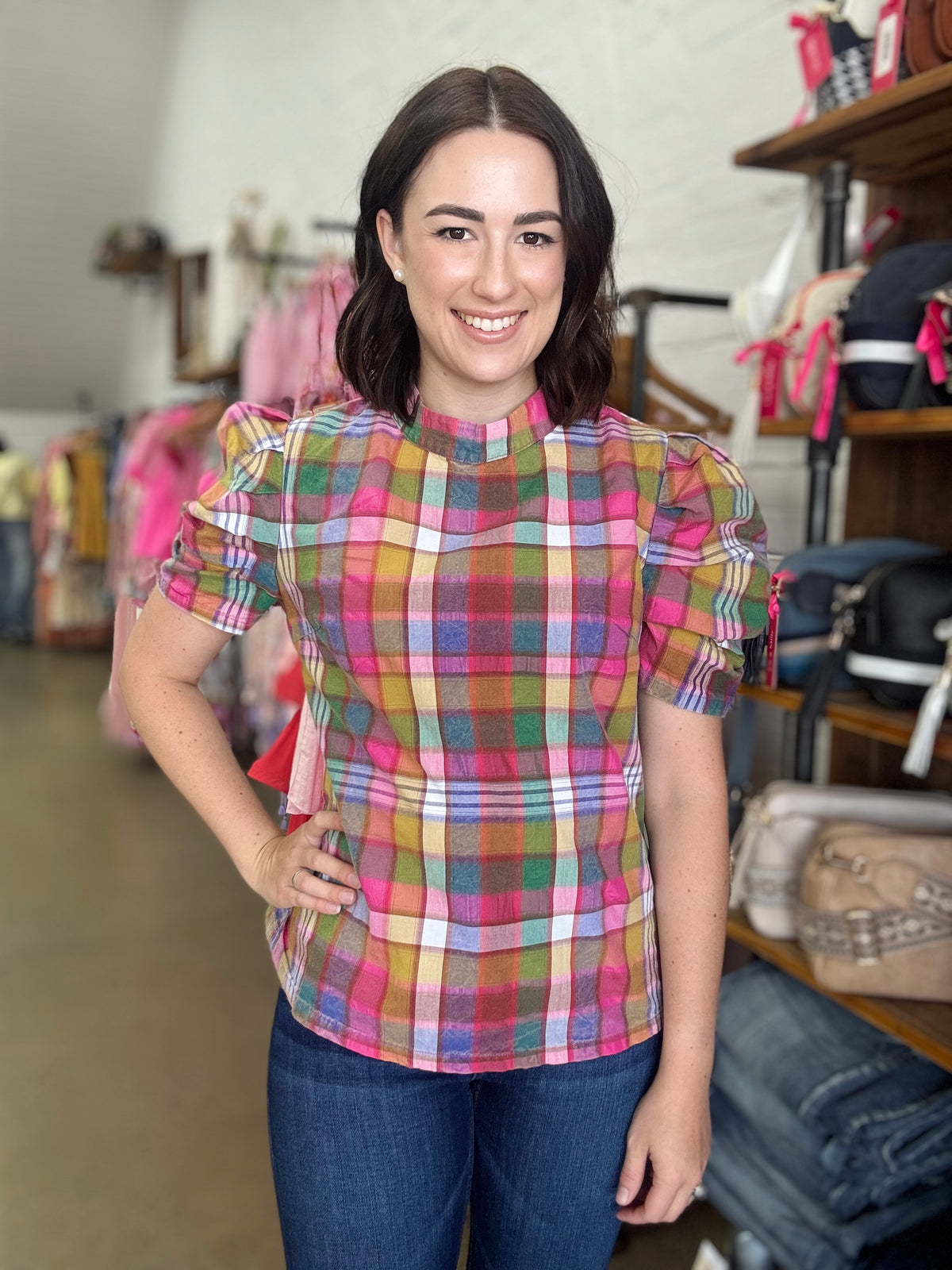 Geniveve Top - Vintage Plaid