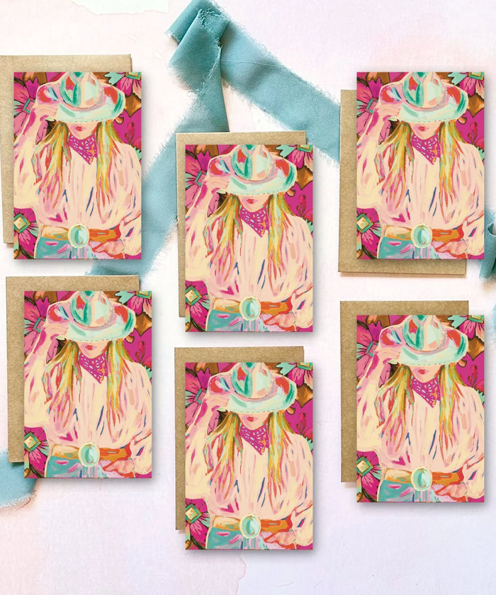 Greeting Card Set - Mini Watercolour Cowgirl