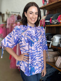 Fay Top - Pink & Blue Floral