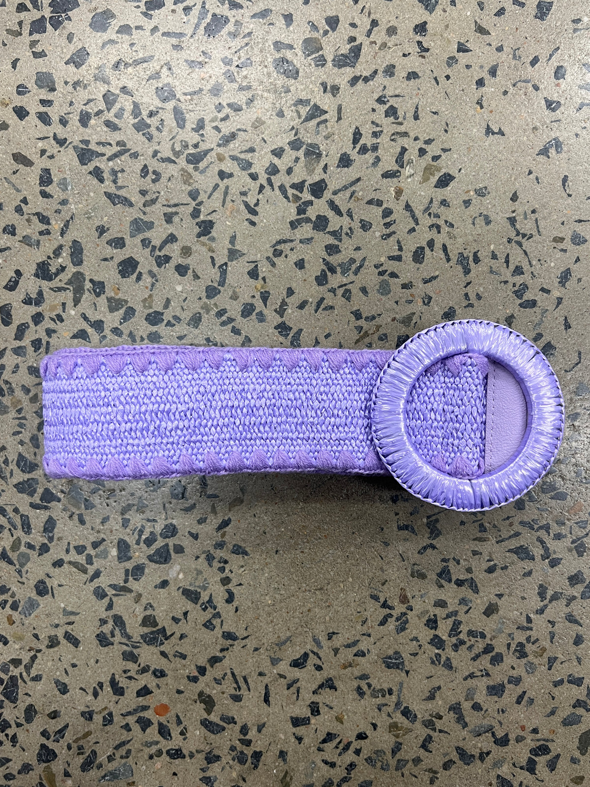 Boutique Belt - Round Buckle With Edging (Lavender)