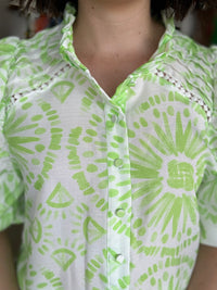 Josie Top - Lime & White