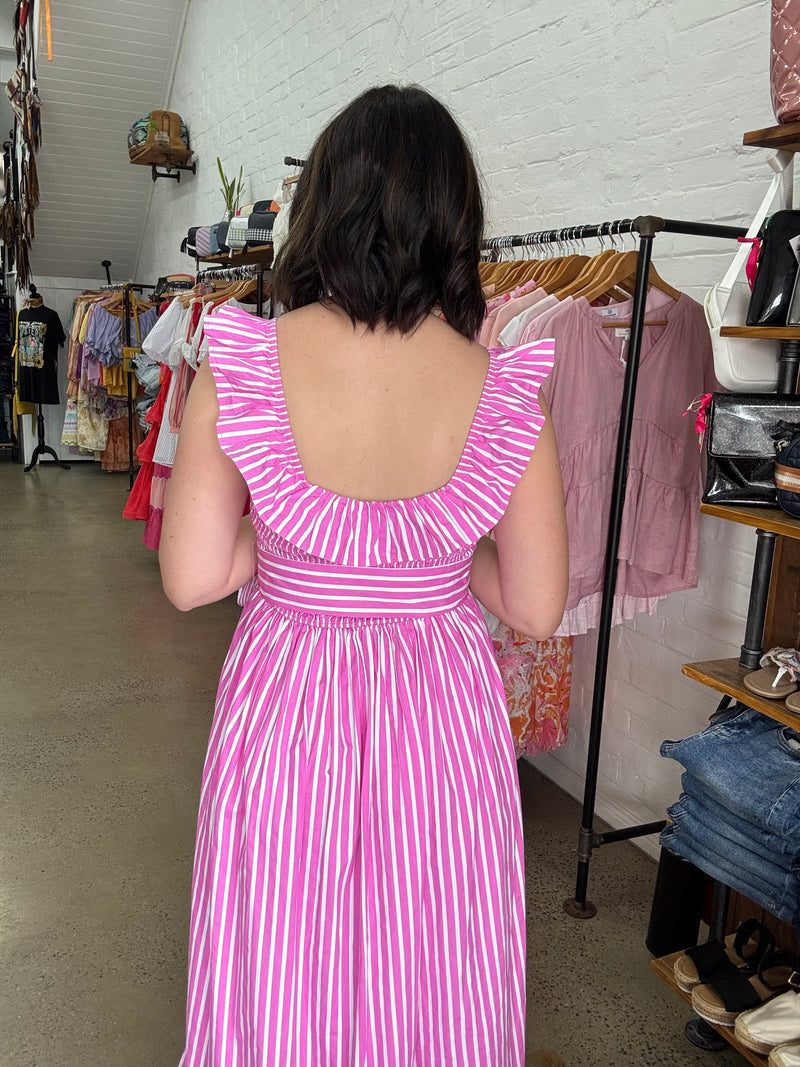 Ramona Dress - Pink Stripe