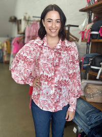 Scarlett Top - Pink Floral