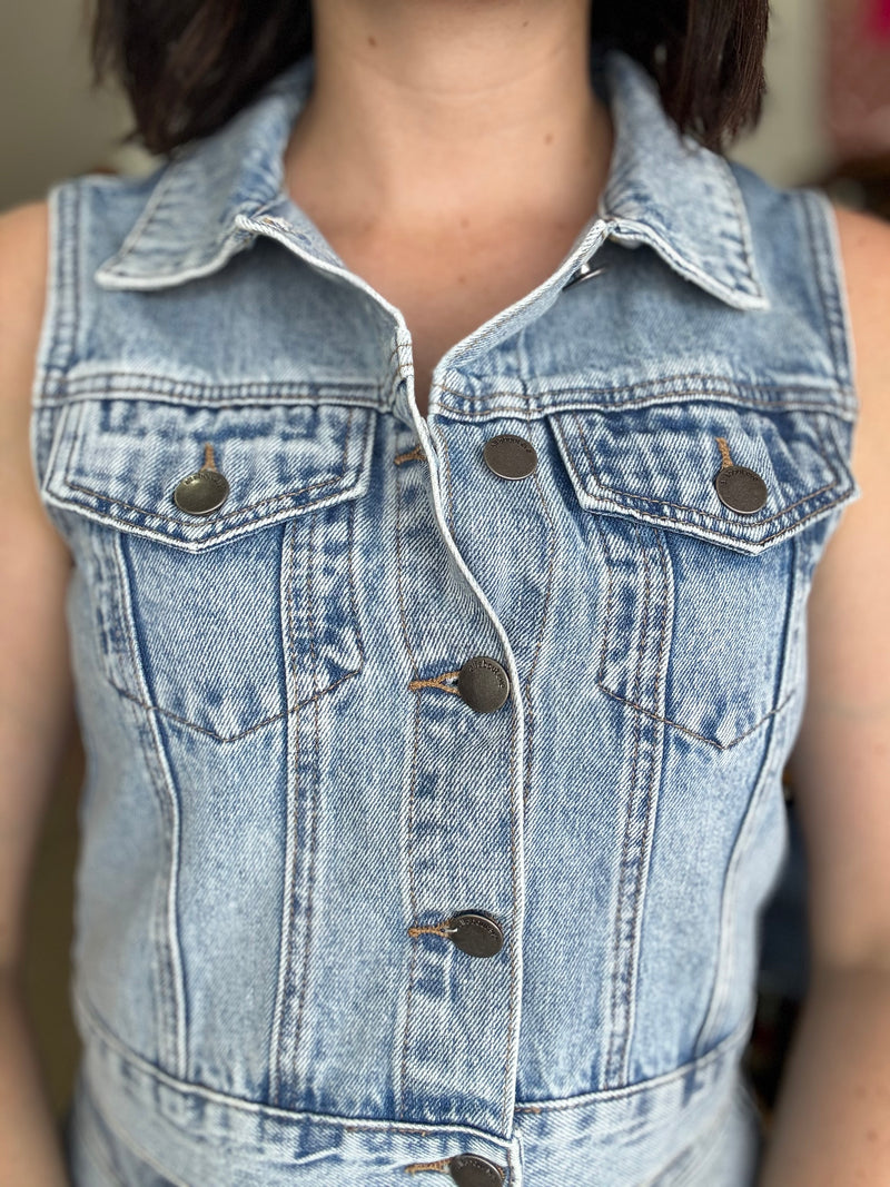 Harper Vest - Blue Denim