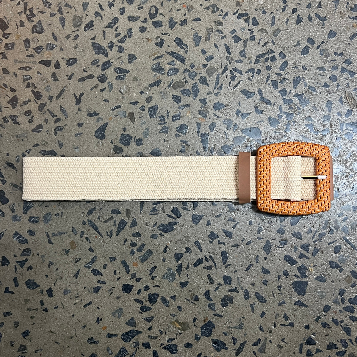 Boutique Belt - Basket Buckle (Beige)