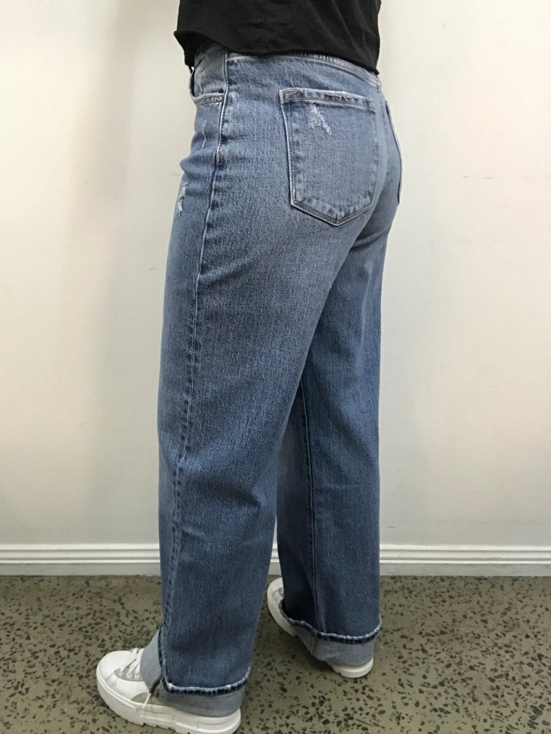 KanCan Jeans - Medium Wash Cuffed Wide Leg KC9389M