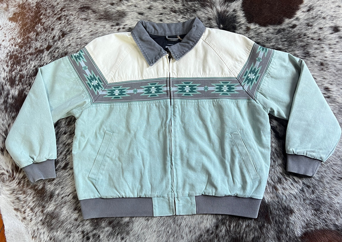 Canvas Bomber Jacket - Agave Mist (Green)