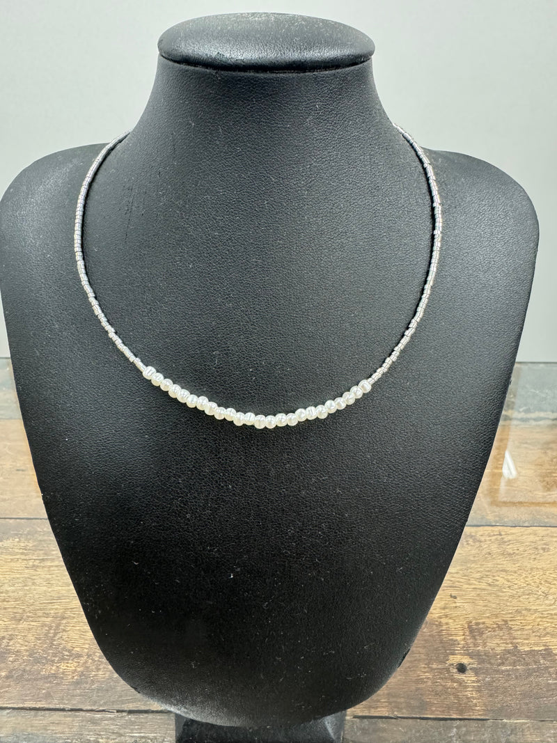 Silver Pearl Bead - Necklace