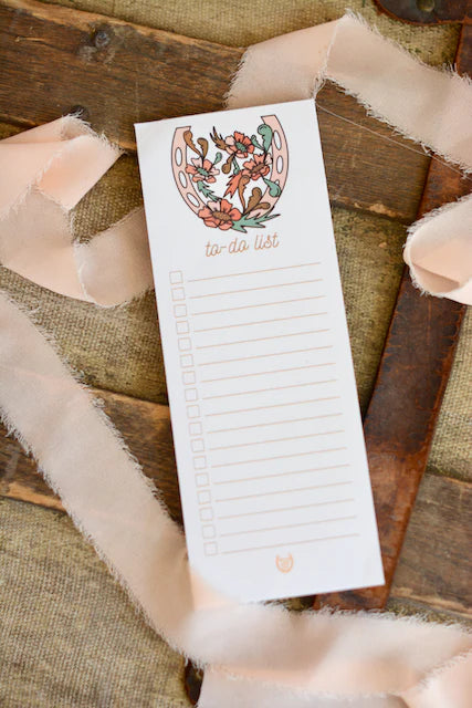 To-Do Notepad- Western Horseshoe Floral