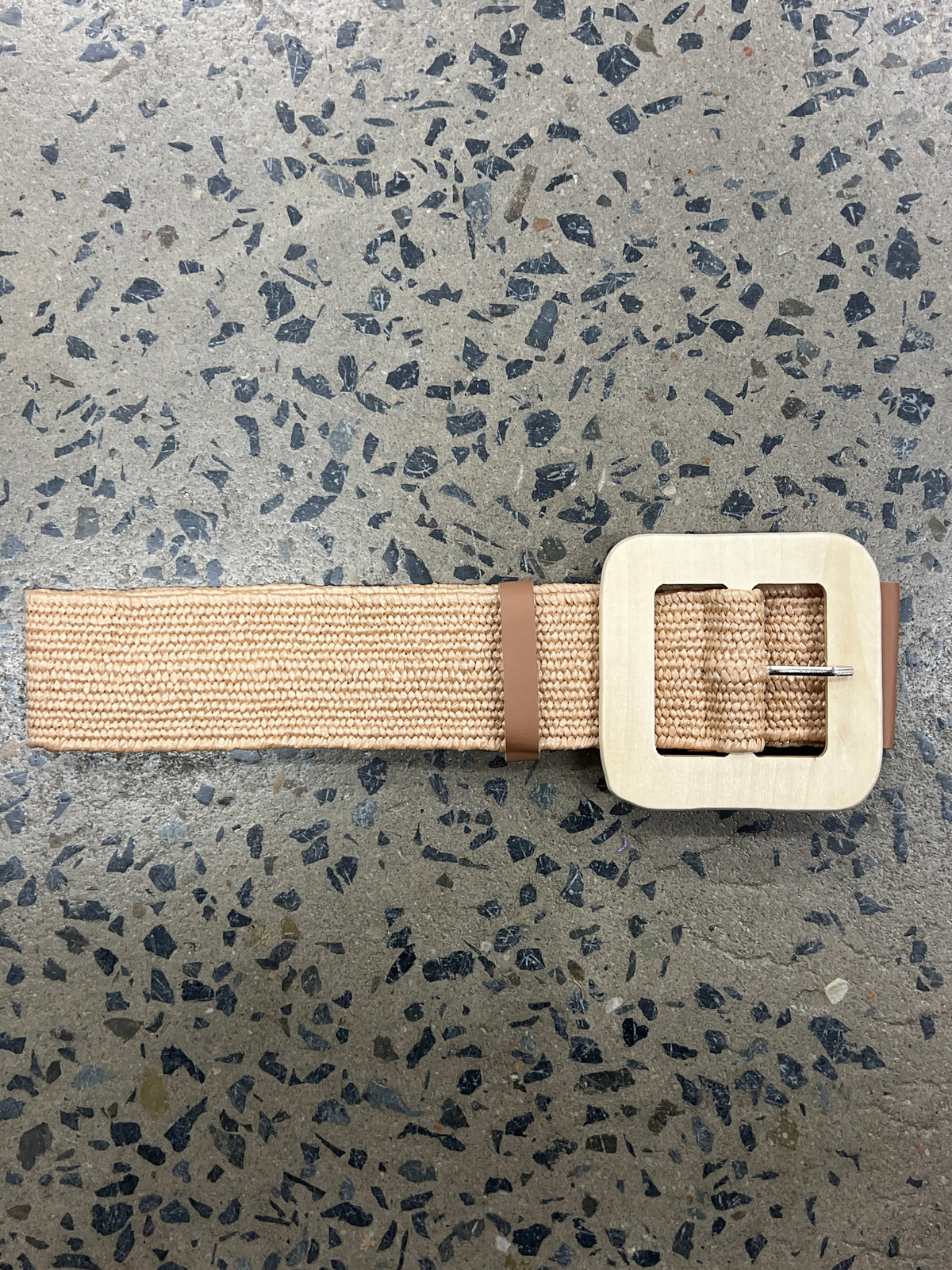 Boutique Belt - Square Buckle (Beige)