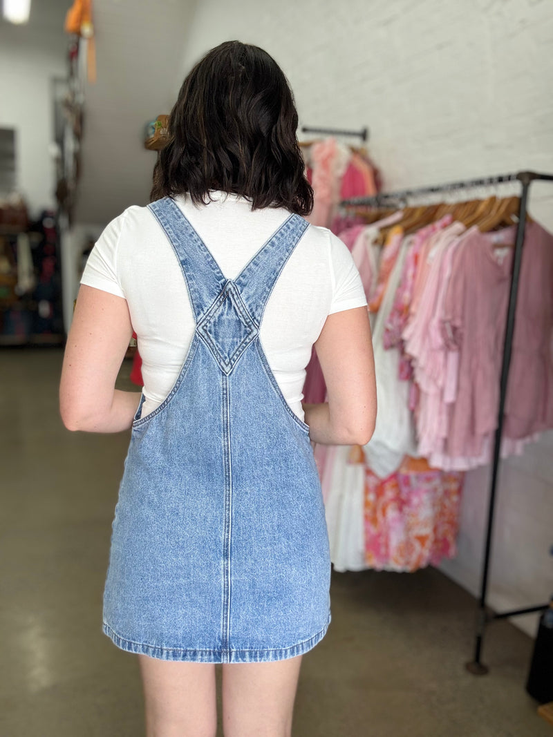 Vianna Pinafore -  Light Wash Denim