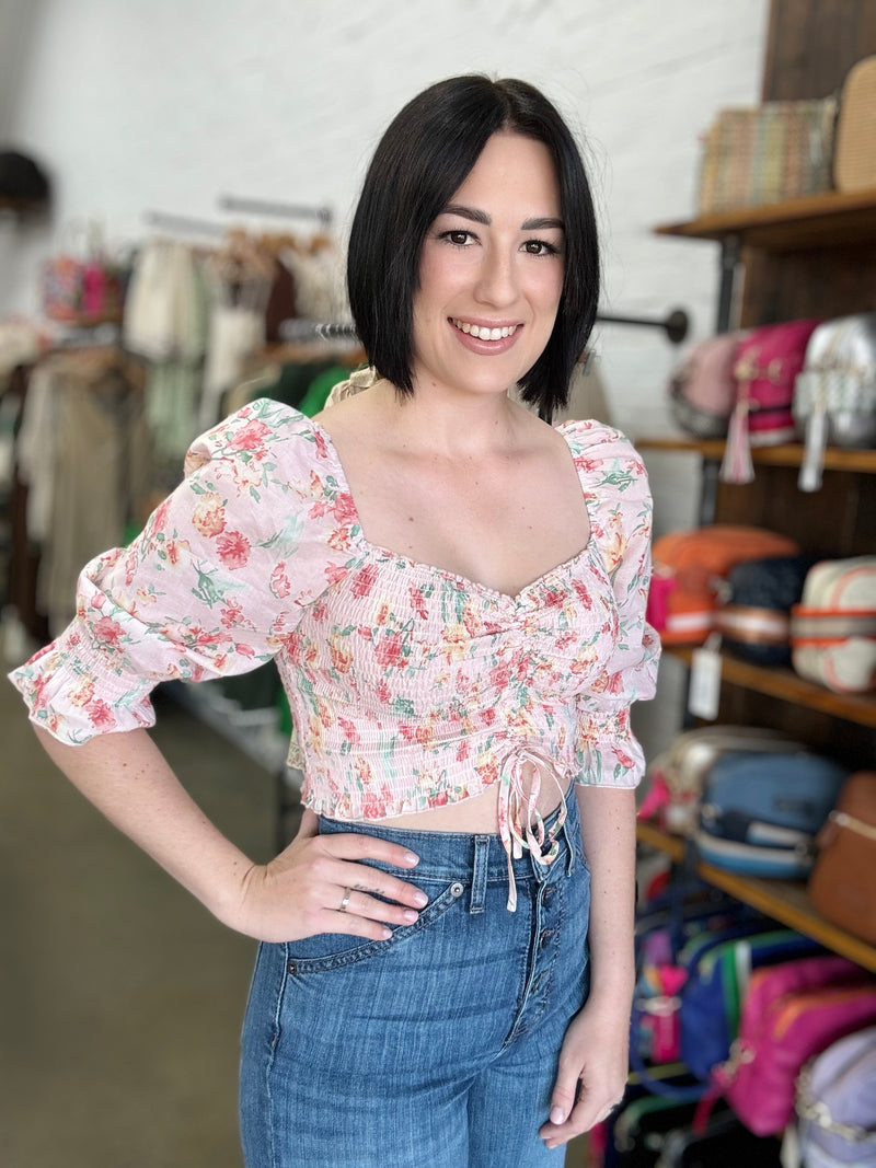 Addie Top - Pink Floral