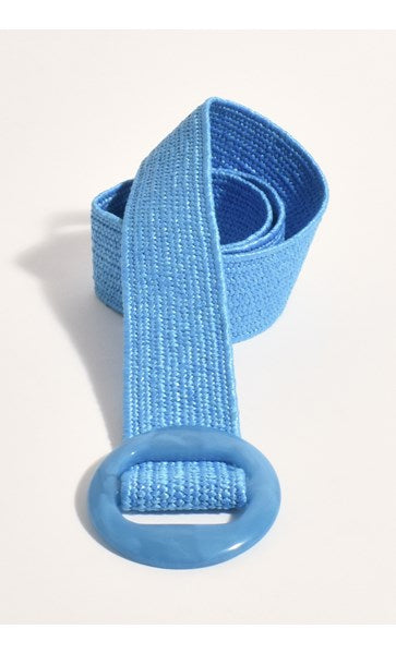 Boutique Belt - Round Resin Buckle (Blue)