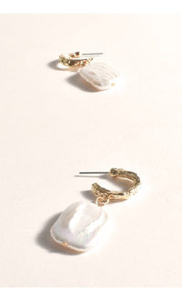 Earrings - Freshwater Pearl Mini Hoops