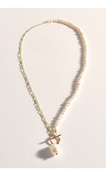 Necklace - Half Pearl Fine Chain