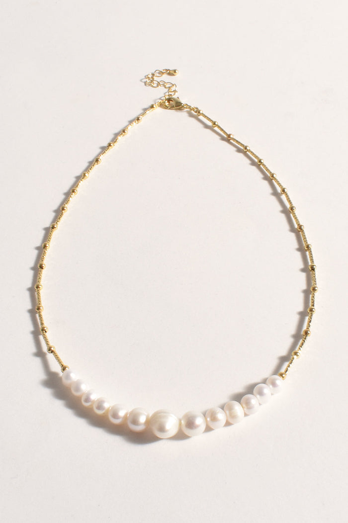 Necklace - Gold Pearl Front