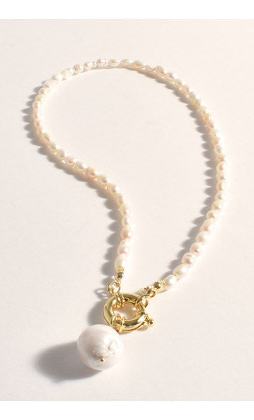 Necklace - Gold Freshwater Pearl Drop