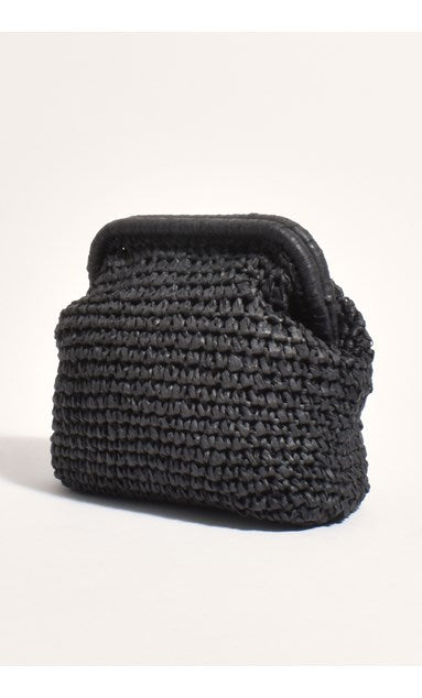 Gia Crossbody Handbag/ Clutch - Woven Black