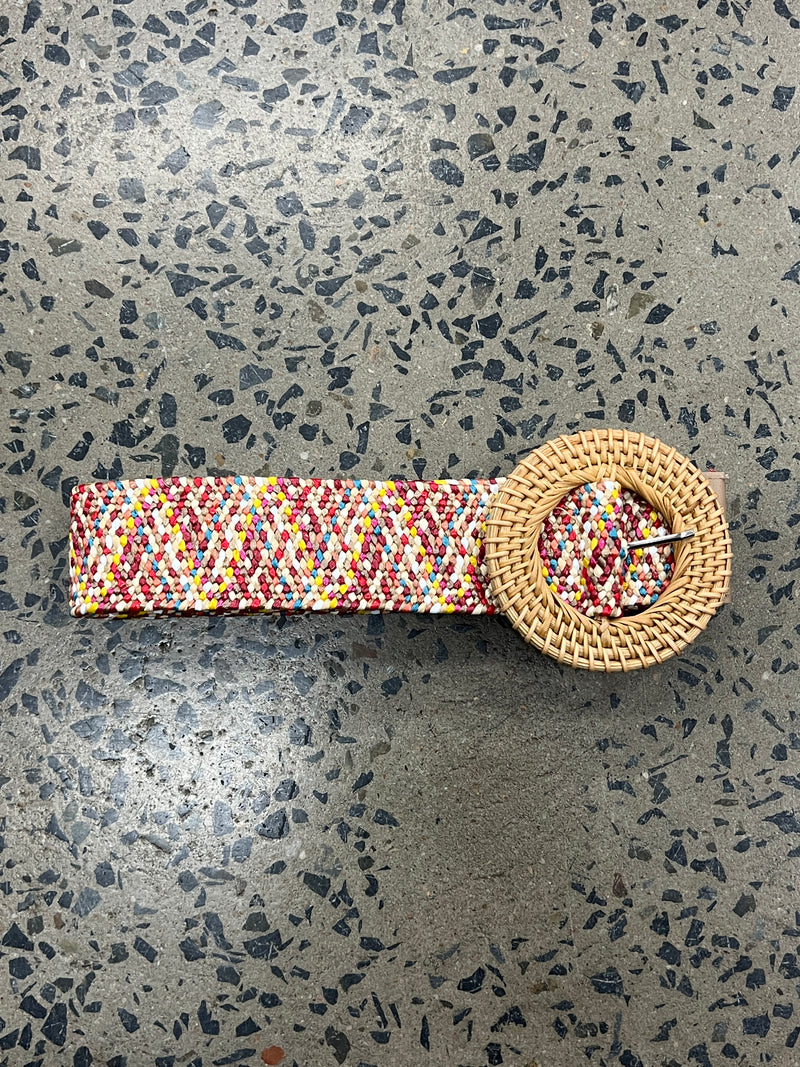 Boutique Belt - Rattan Buckle (Vivid Multicolour)