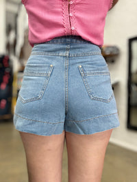 Polly Shorts - Blue Denim High Waisted