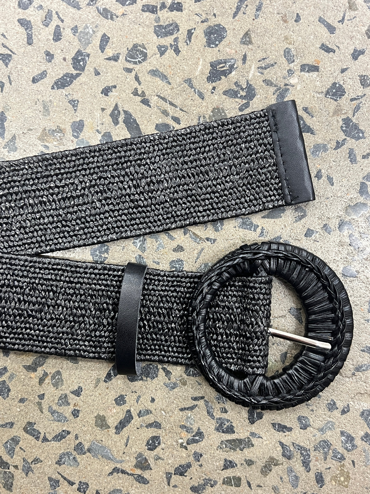 Boutique Belt - Round Braided Buckle (Black)