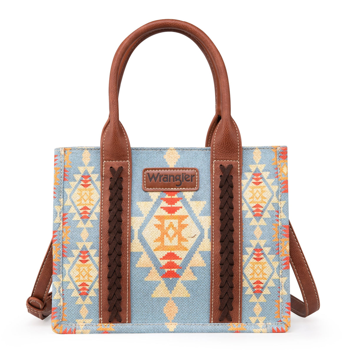 Wrangler Southwest Print Tote - Brown/Light Blue (WG2203-8120SBR)