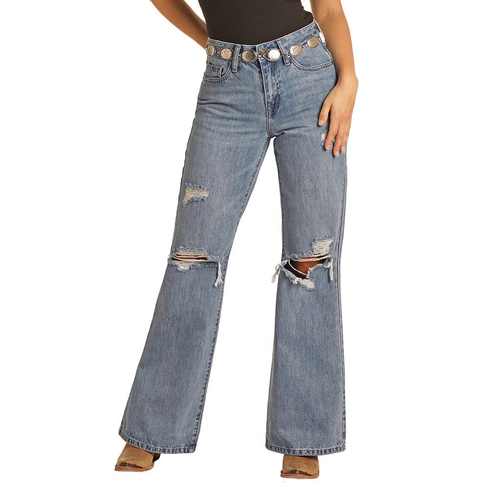 Rock & Roll Cowgirl Jeans - BW6HD03998 - High Rise Wide Leg Flare