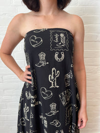 Jaylin Dress - Howdy Print (Black)