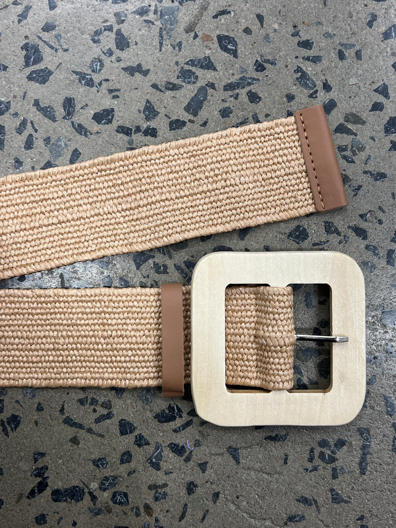 Boutique Belt - Square Buckle (Beige)