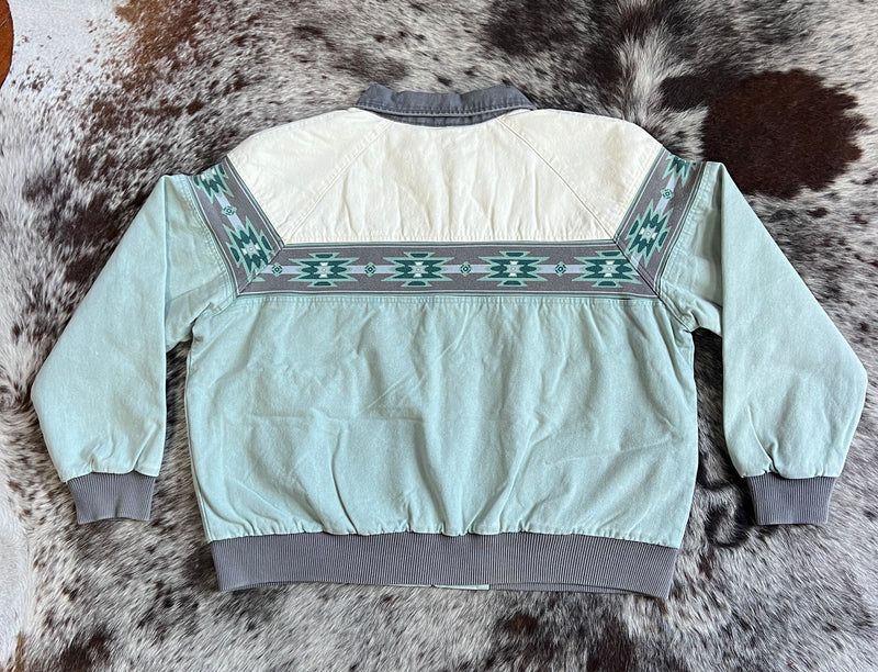 Canvas Bomber Jacket - Agave Mist (Green)