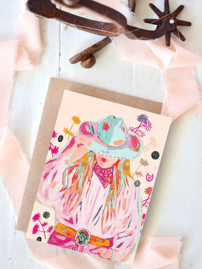 Greeting Card - Watercolour Cowgirl