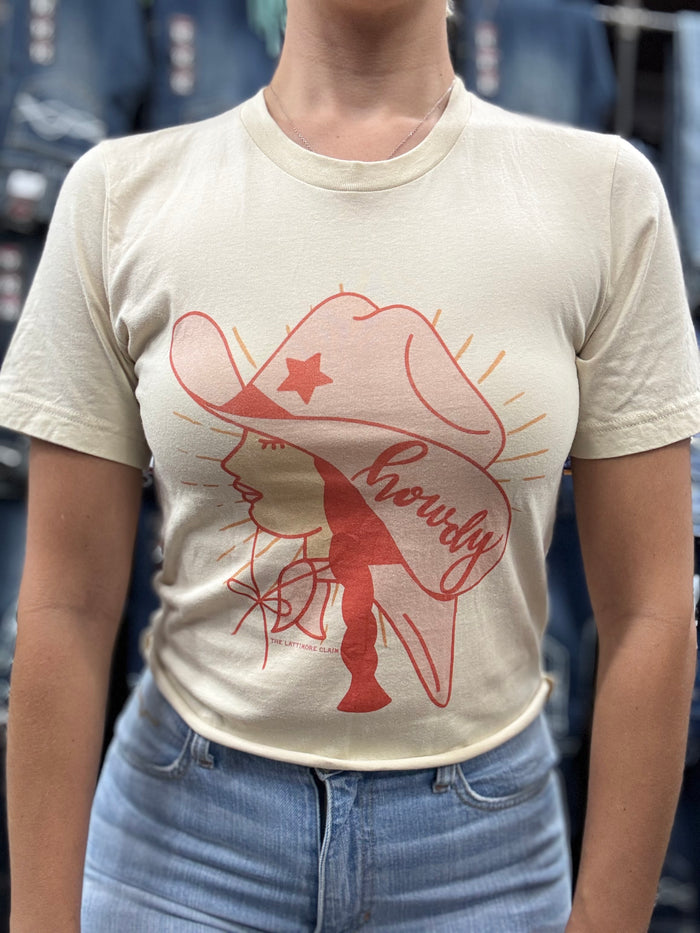 Cowgirl Howdy Tee - Beige