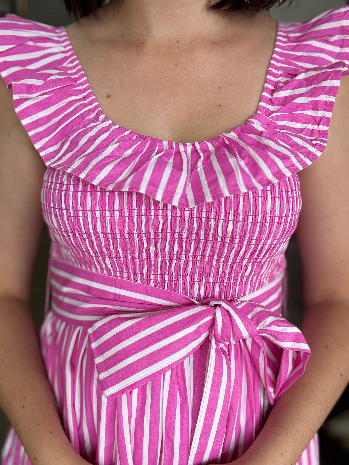 Ramona Dress - Pink Stripe