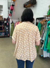 Willow Top - Beige & White Dots