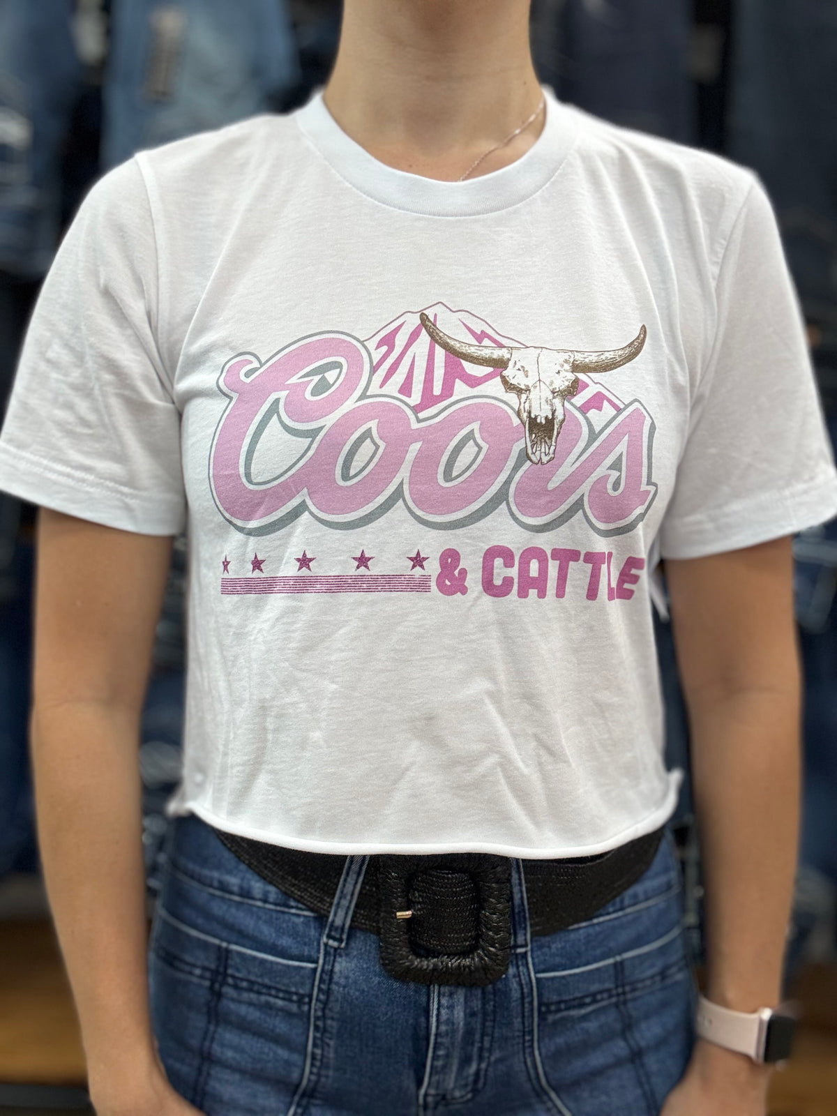 Coors & Cattle Tee - White