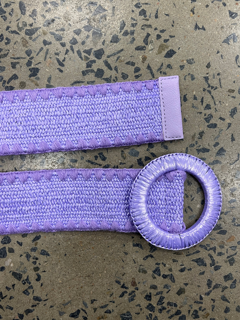 Boutique Belt - Round Buckle With Edging (Lavender)