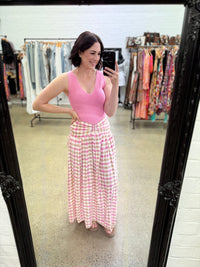 Macy Dress - Pink & Beige Gingham