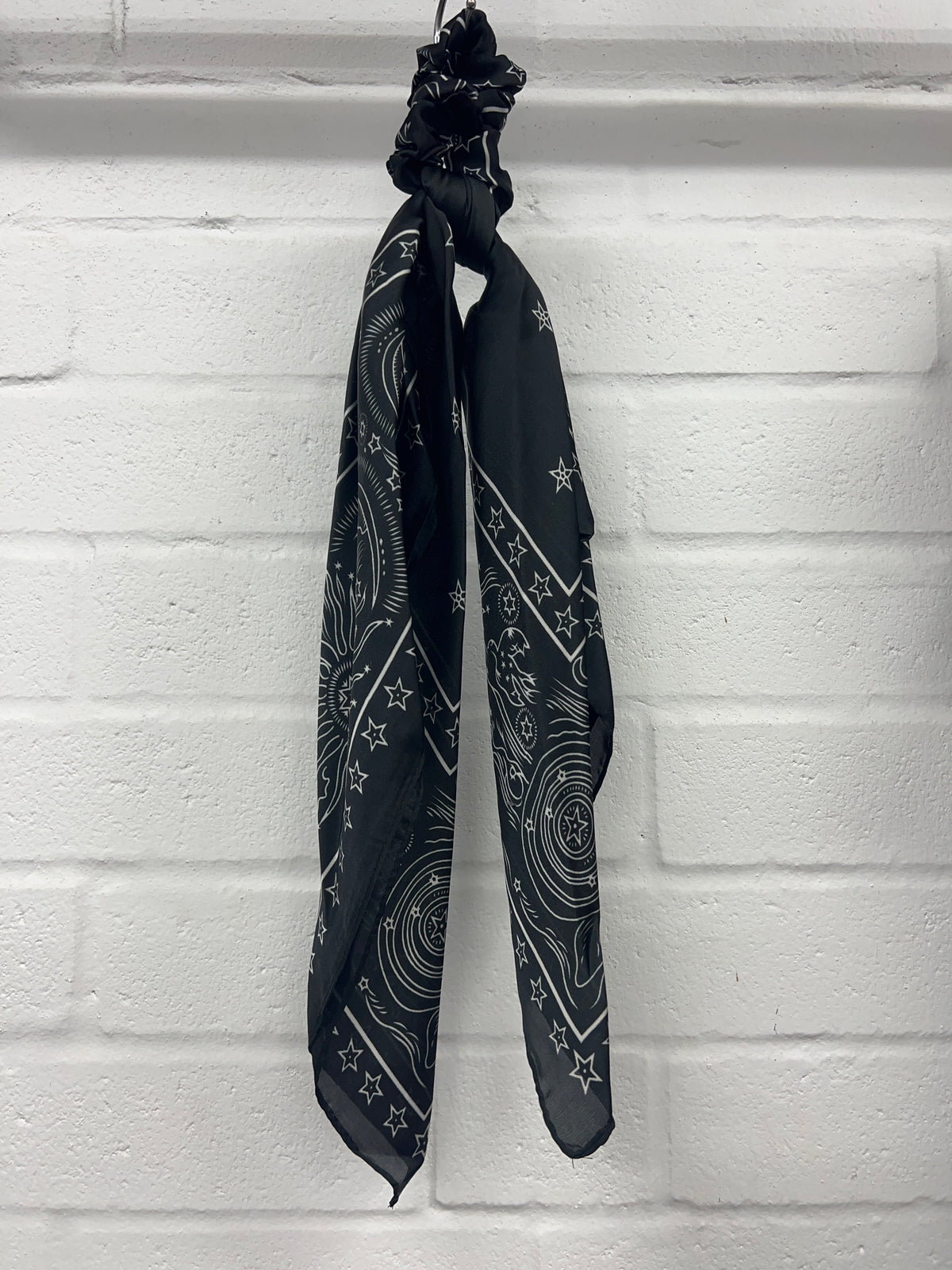 Scarf With Matching Scrunchie - Cosmic Black