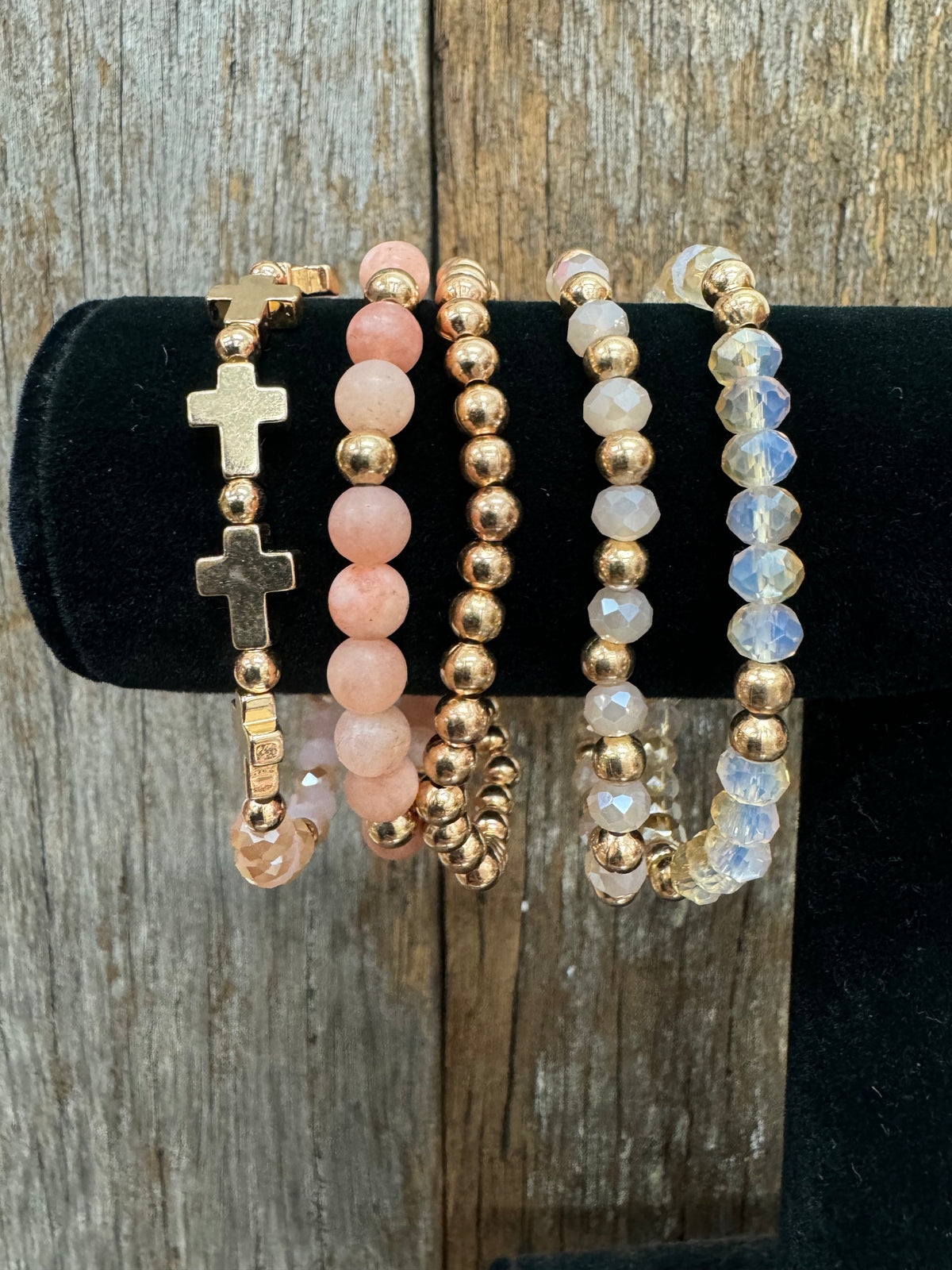 Bracelet - Gold & Pink Stack