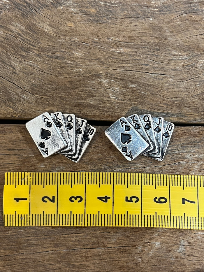 Ace - Silver Card Earrings