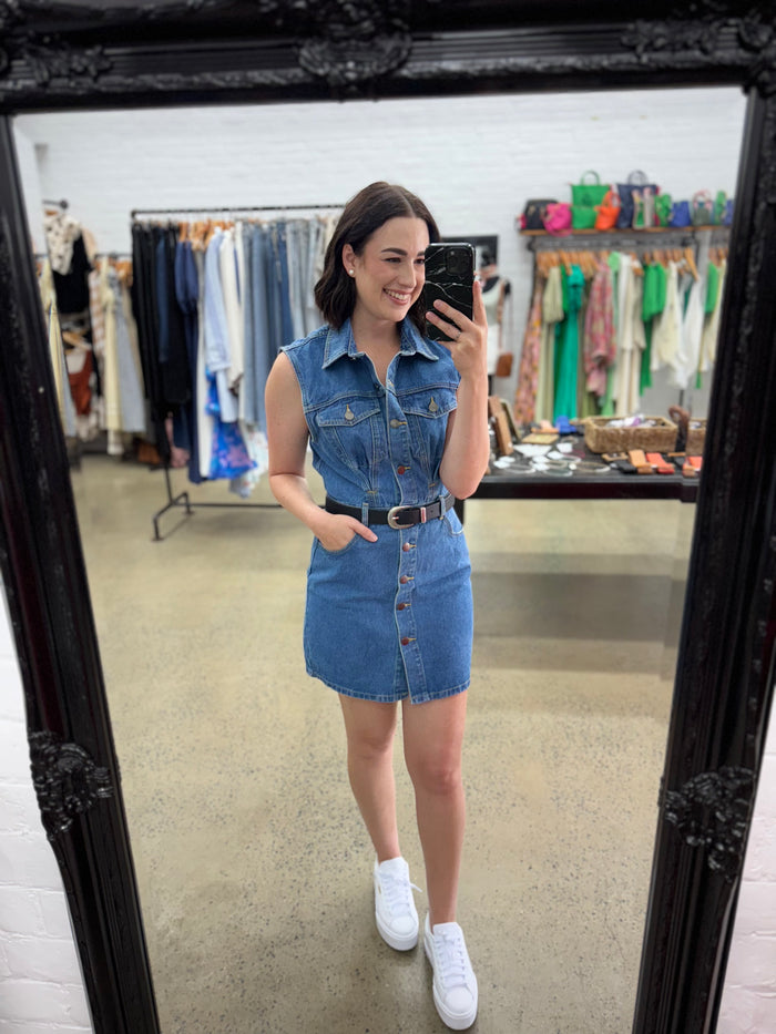 Kennedy Mini Dress - Blue Denim