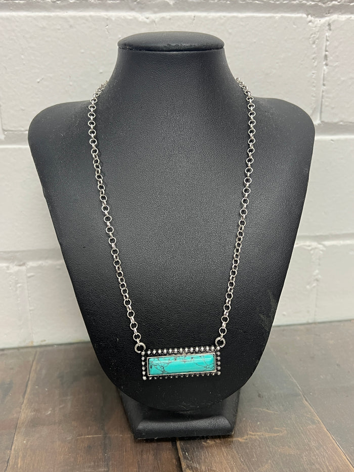 Silver and Turquoise - Necklace